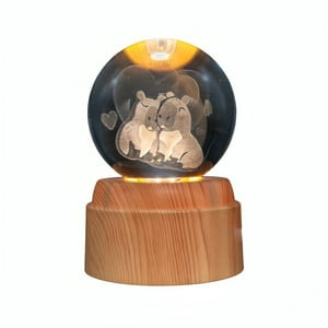 Genérico - Lámpara Bola De Cristal Led Capybara Pareja