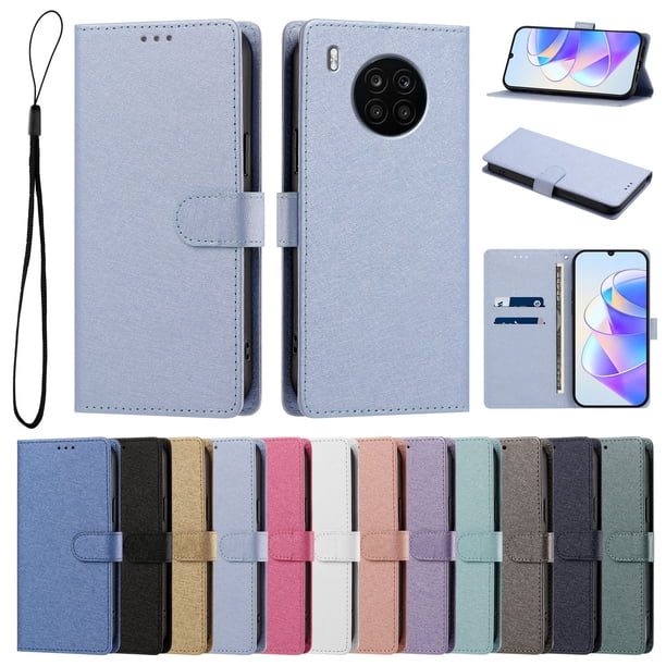 Funda Cartera de PU para Honor 50 Lite con Tarjetas, Azul Cielo