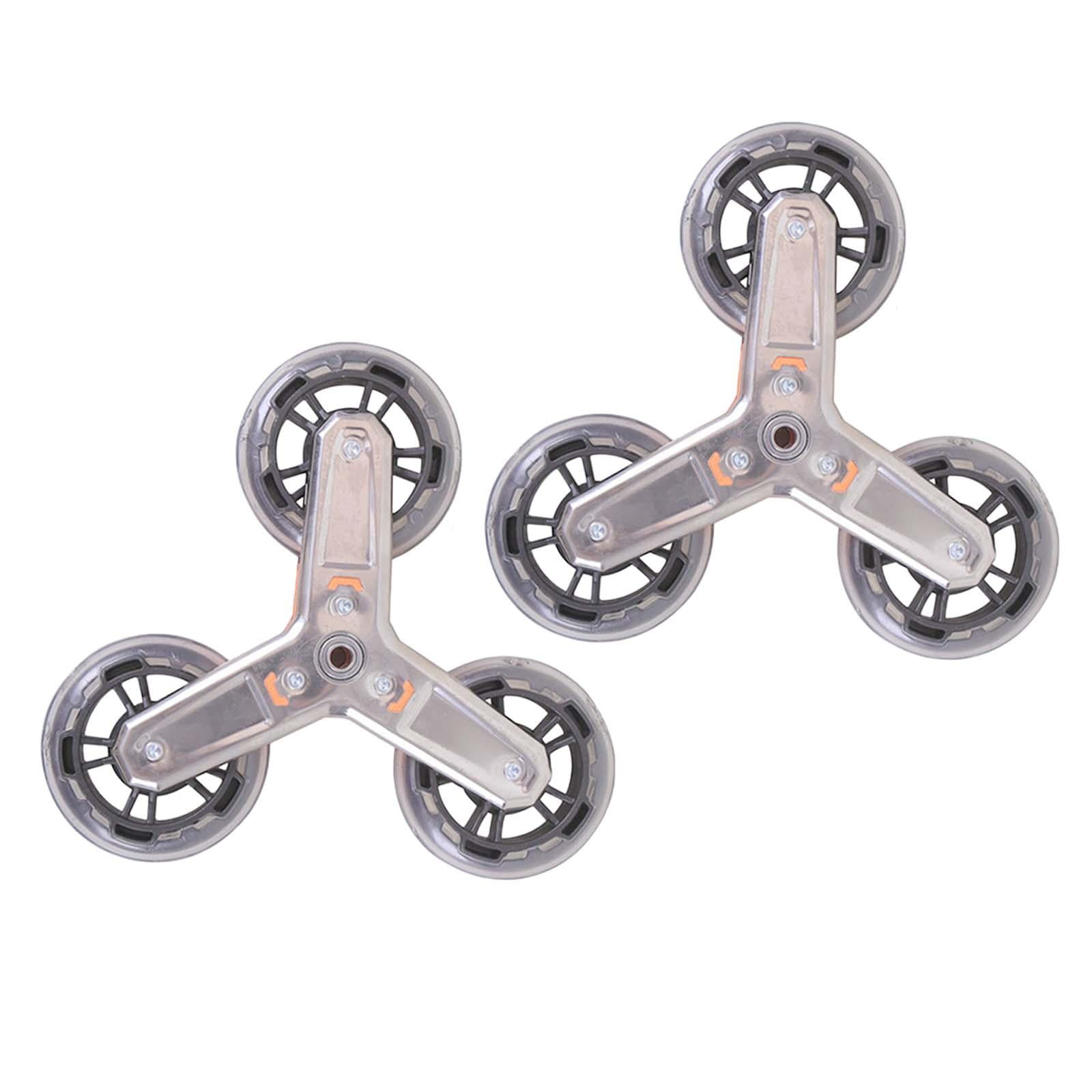 Magideal - 2 Ruedas De Repuesto Triangulares Para Subir Escaleras, Ruedas Para Carretilla De Mano, Ruedas Giratorias Multiusos De Alta Resistencia, Ruedas Para C Naranja