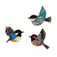 Magideal - 3X Pájaro D'Oiseau En Bois Letreros De Arte De Pared Colgando En El Hogar Decoración De Madera Paneles De Madera Pájaros Voladores Para Jardín Balcón