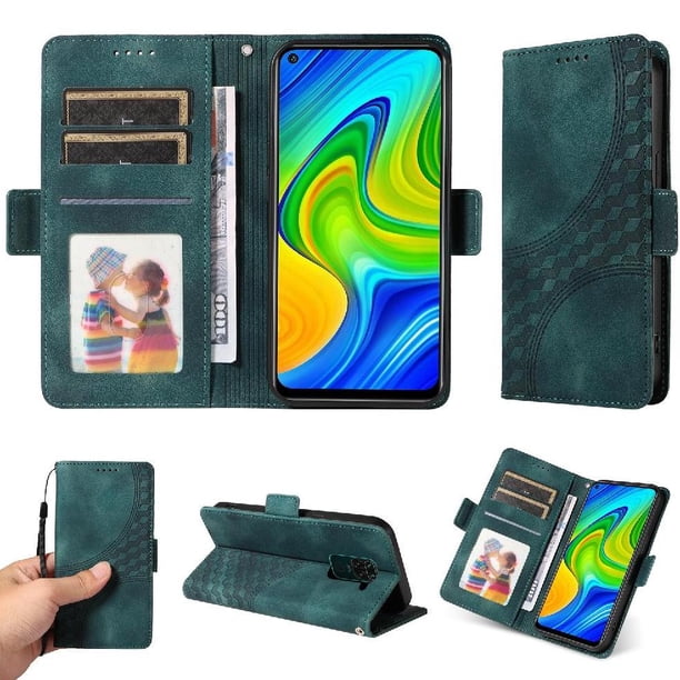 Carcasa FOXDOCK Xiaomi Redmi Note 9 4G de cuero PU, diseño acolchado clásico, protección contra caídas y rayones