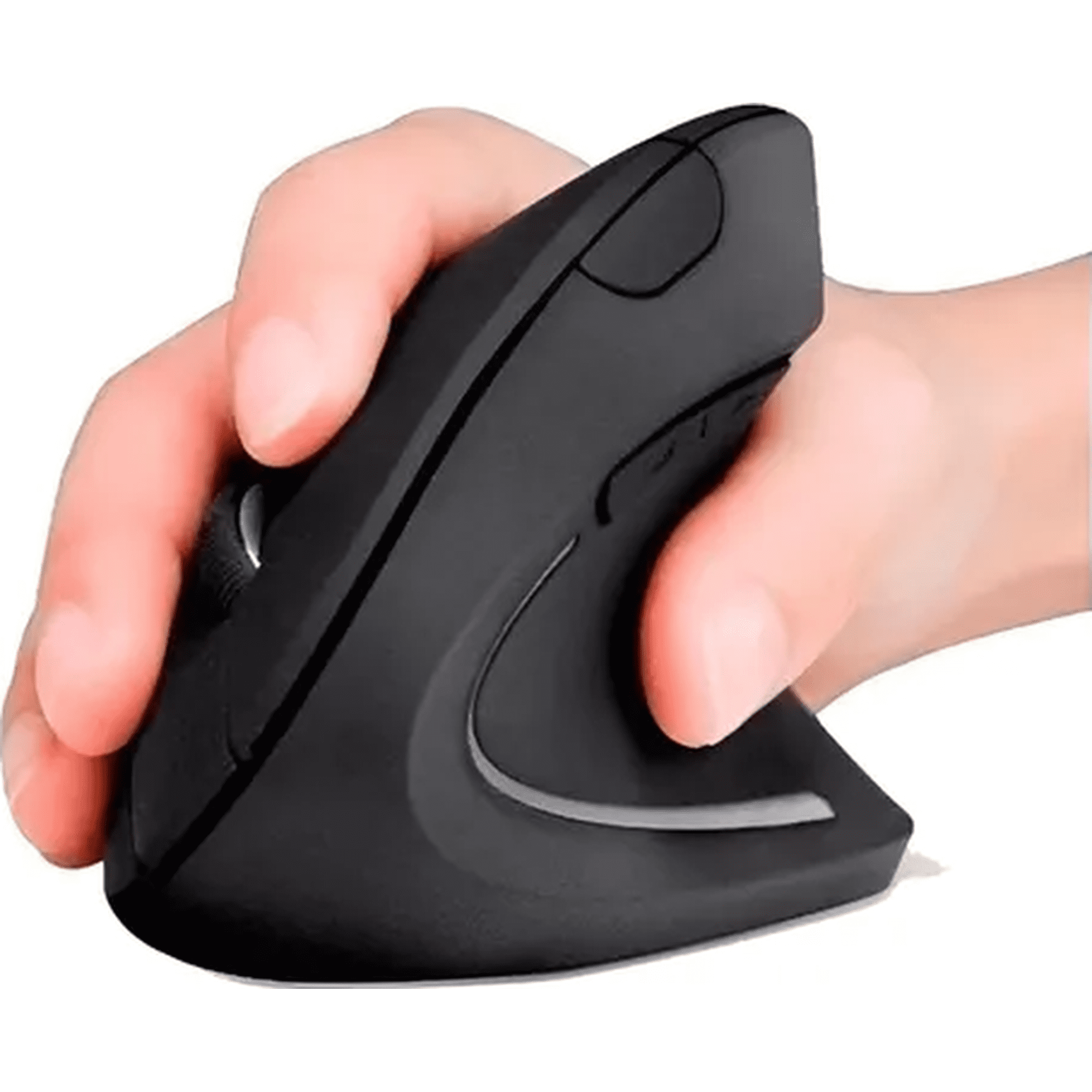 Genérico - Ratón Vertical Inalámbrico Recargable Usb Negro