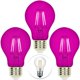 thumbnail image 1 of Bombillas Bluex A19, LED rosa, 8 W, base E26, paquete de 3, 1 of 5
