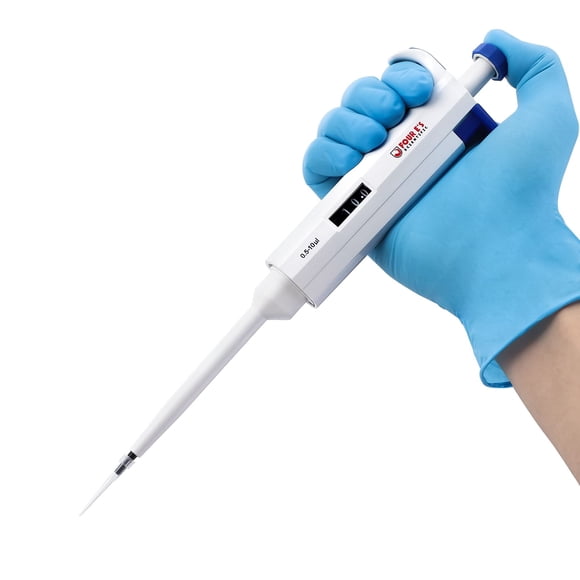 Micropipeta FOUR E'S SCIENTIFIC de 0,5 a 10 μL de volumen ajustable