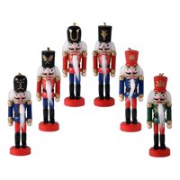 Magideal - Juego De 6 Piezas De Adornos Colgantes De Cascanueces De Navidad De Madera De 5 Pulgadas Para Fiesta Temática De Navidad, Regalo De Cumpleaños, Decora