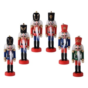 Magideal - Juego De 6 Piezas De Adornos Colgantes De Cascanueces De Navidad De Madera De 5 Pulgadas Para Fiesta Temática De Navidad, Regalo De Cumpleaños, Decora