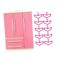 Magideal - Armario Que Se Puede Abrir Para Muñecas, Regalos Del Día De San Valentín Para Niños, Bonito Adorno Decorativo Con Percha De Tela, Muebles Para Muñecas Con Colgador De Corazón