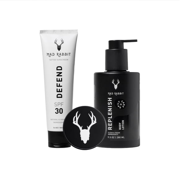 Kit de cuidado de tatuajes Mad Rabbit Enhance Balm Lotion & Protector solar