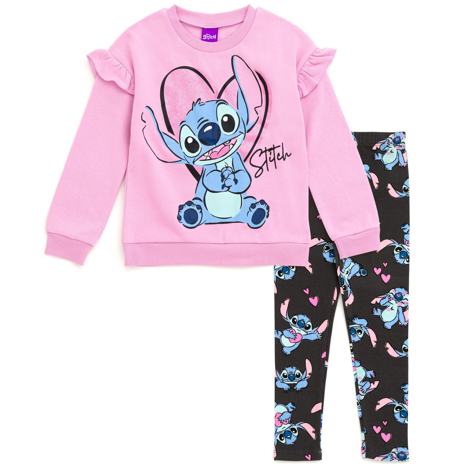 Conjunto Para Niñas Disney Lilo & Stitch Sudadera Y Leggings Rosa