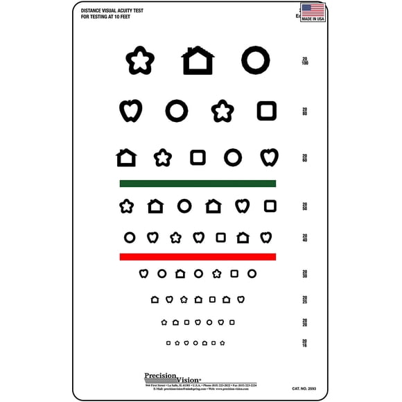 Cartilla de visión Precision Vision 43 x 28 cm Rayas rojas y verdes