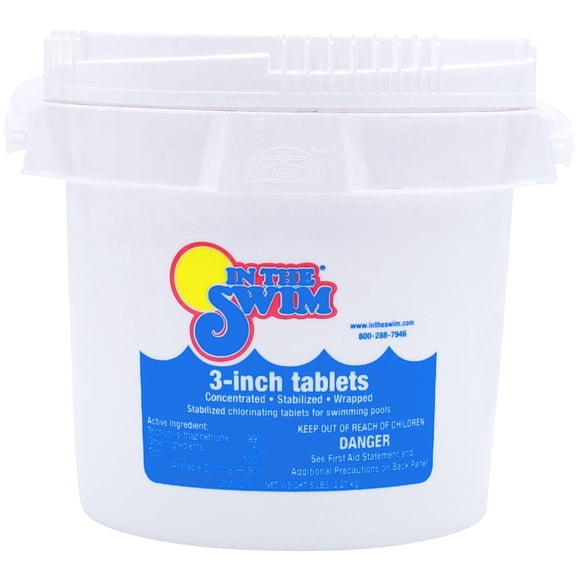 Tabletas de cloro para nadar de 3 pulgadas, estabilizadas y 2,27 kg