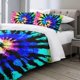 thumbnail image 3 of Moon Wolf Bedding Green Watercolor Forest Wolf Landscape Duvet Cover Sets 3 Pieces Wild Animal Bedding Set, 3 of 5