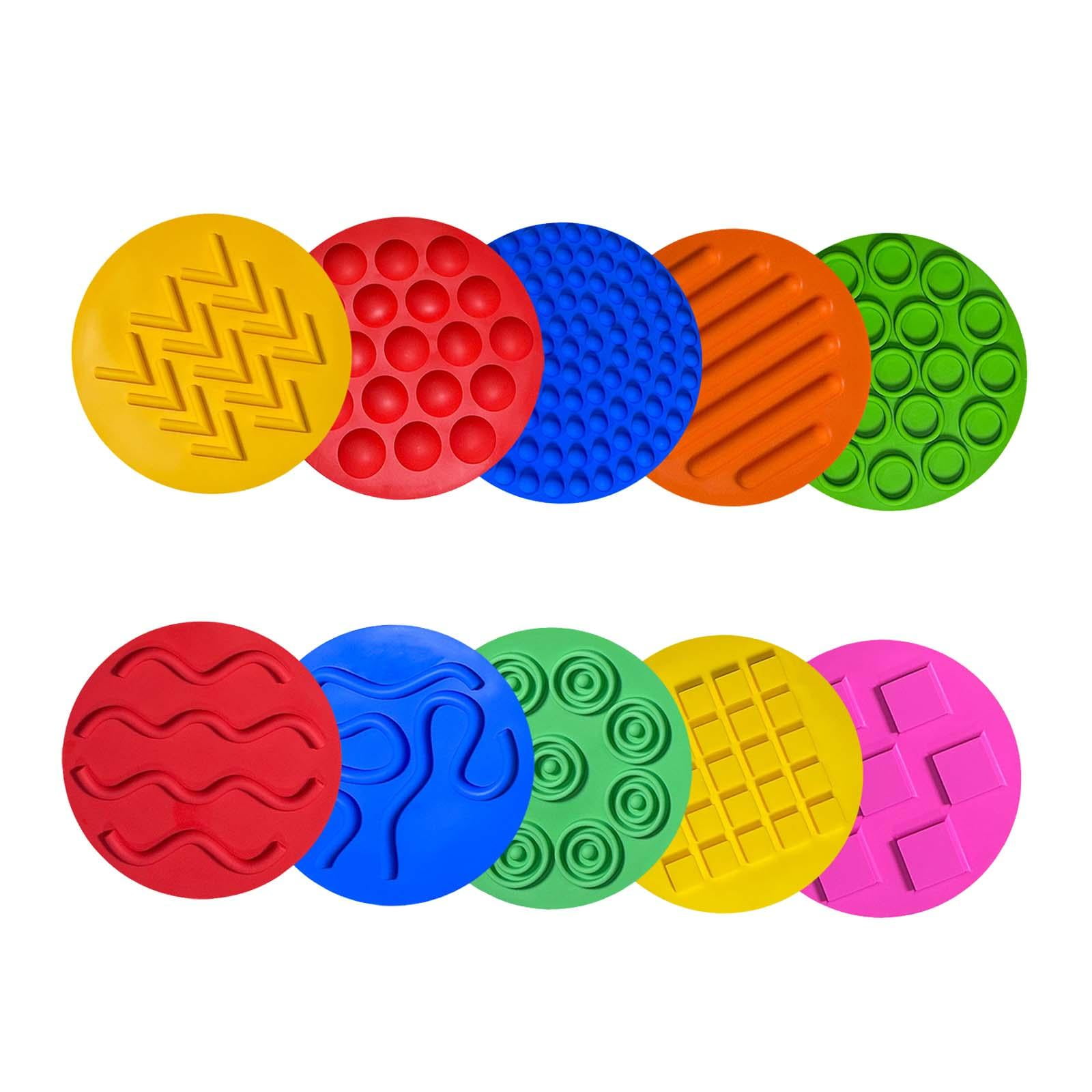 Bothyi - 10x Círculos Sensoriales Alfombrillas De Silicona Sensoriales Para Guardería Juego Activo Motricidad Fina