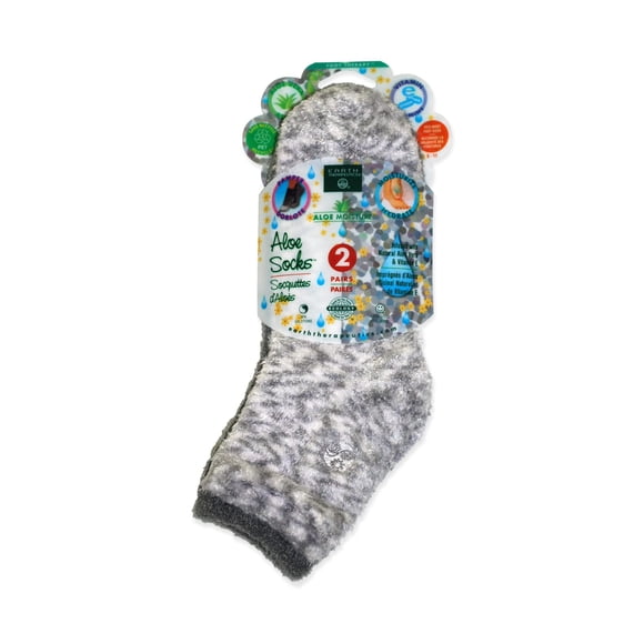 Calcetines Earth Therapeutics con aloe vera y vitamina E, color gris, 2 pares
