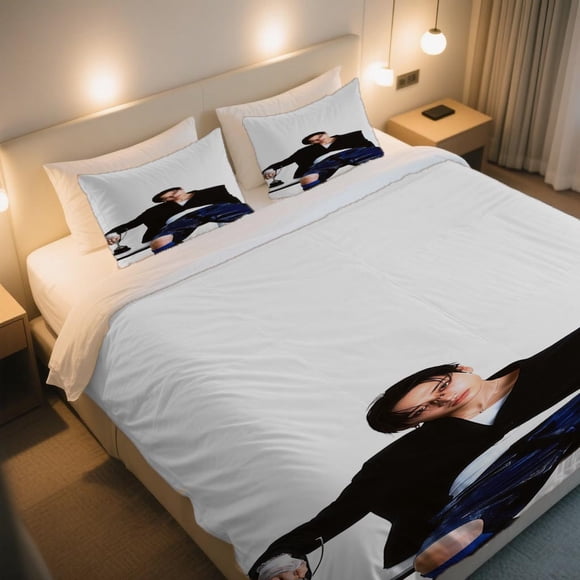 SKZ Bang Chan Unique Style Duvet Cover Set A Mother's Day Surprise for Mom! Vibrant Digital Print Bedding ThreePiece AllSeason Comfort & Easy Care