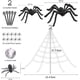 thumbnail image 2 of Decoraciones de Halloween para exteriores, telaraña de Halloween de 200", araña gigante de 59", araña falsa con telaraña enorme para exteriores, decoraciones de Halloween para patio, césped, casa, fie, 2 of 7