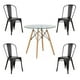 thumbnail image 1 of COMEDOR MESA REDONDA VIDRIO 80CM + 4 SILLAS TOLIX NEGRAS, 1 of 8