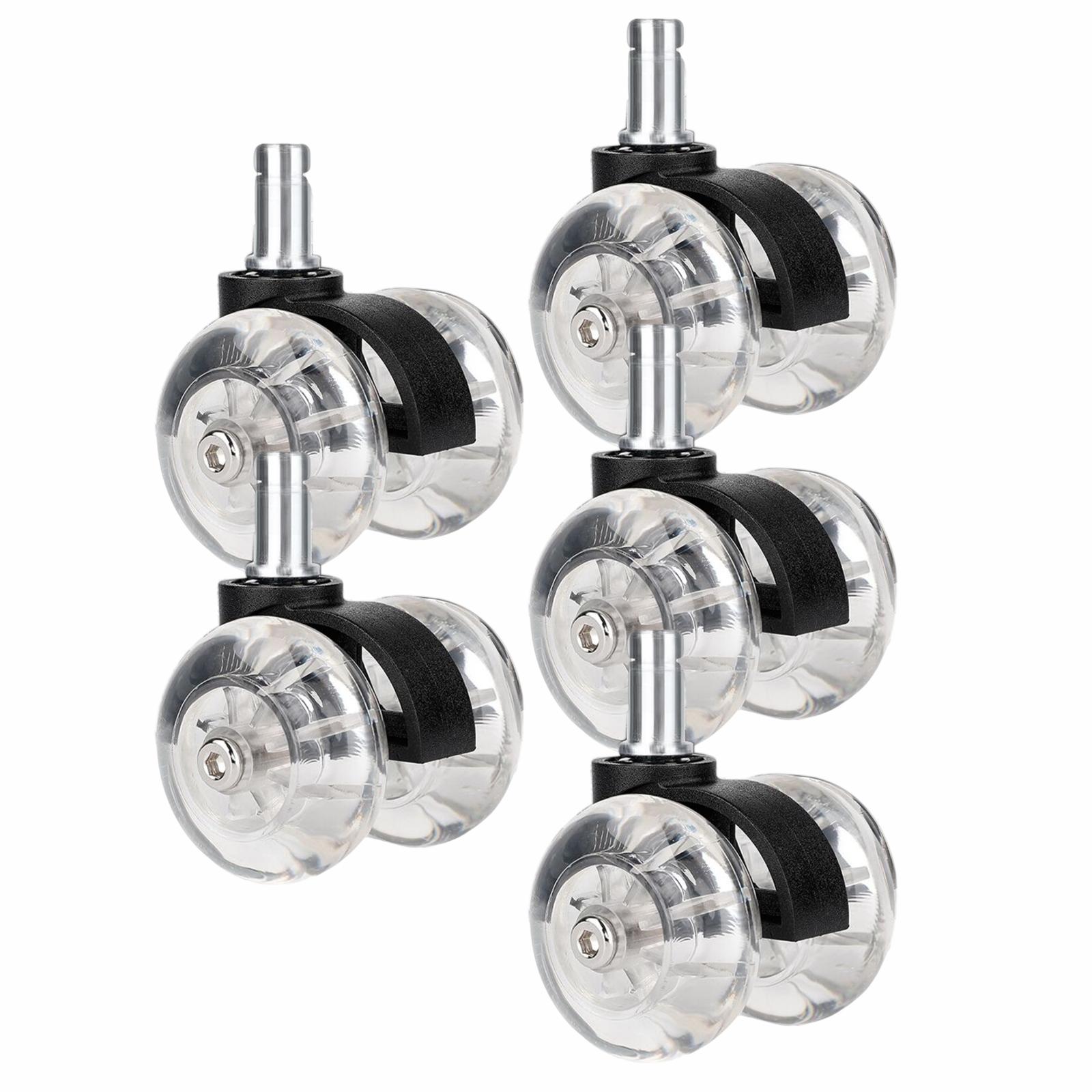 Ioensy - Ruedas Giratorias Para Silla De Oficina De Servicio Pesado 5 Piezas Giratorias 360 Para Muebles Negro A