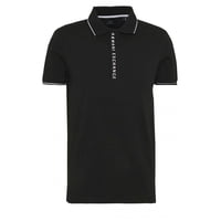 Polo Armani Exchange Logo Jersey Con Cremallera Negro Para Hombre