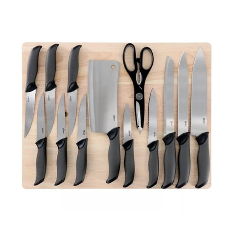 Oster Set De Cuchillos Acero Inoxidable 14 Piezas + Tabla