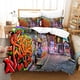 thumbnail image 1 of Street Graffiti Doodle Art Quilt Duvet Cover Set Double Doona Cover3-Piece Bedding Set, 1 of 5