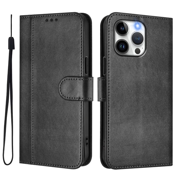 Funda Cartera para iphone 14 Promax Protección 360° con Ranuras para Tarjetas y Soporte Negro