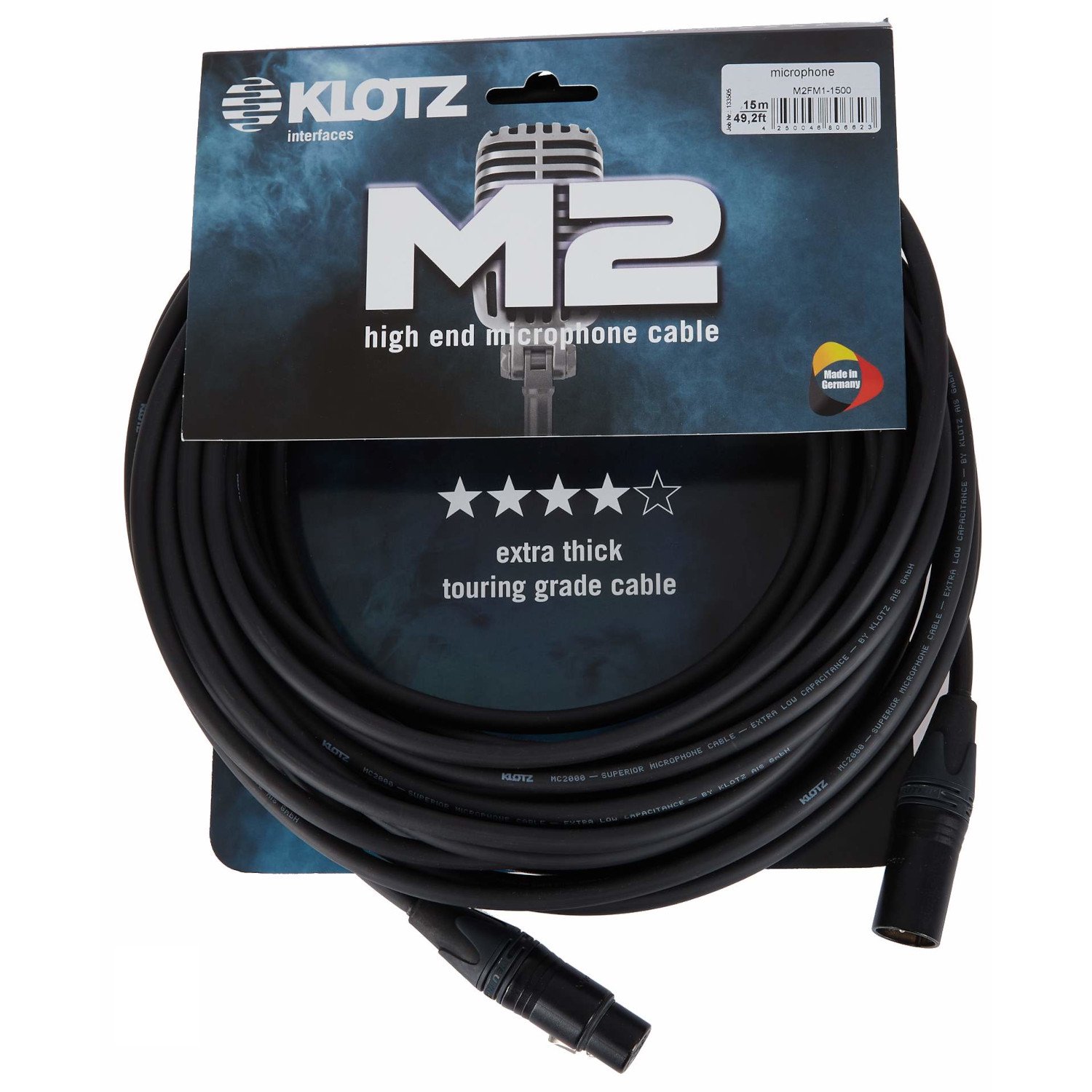 Cable Microfono Xlr 15 Metros Klotz M2fm1-1500