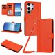 thumbnail image 1 of Funda Cartera Trébol para Samsung Galaxy S25 Ultra con Ranuras Tarjetas y Carga Inalámbrica Naranja, 1 of 6