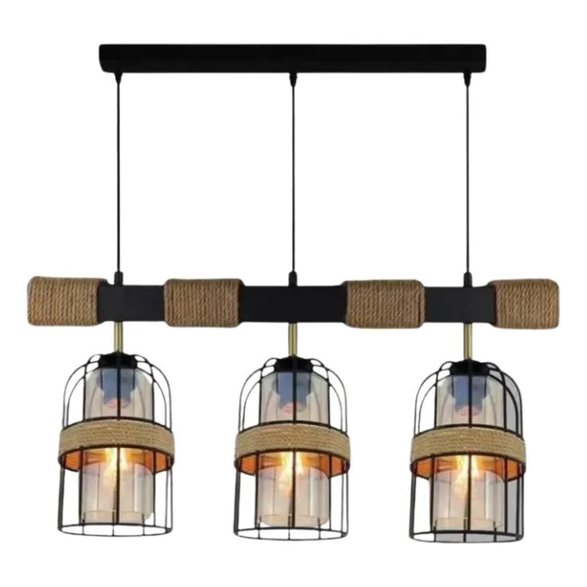 Genérico - Lámpara Techo Colgante Triple Estilo Industrial Lineal Jhn
