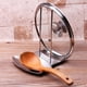 thumbnail image 5 of Organize Your Kitchen with our Stainless Steel Pot Cover Holder and Lid Rack Shelf - Free Punching Installation, Removable Shelf, and Drain Tray Bracket for Tabletop Convenience - Includes Soup Spoon, 5 of 5