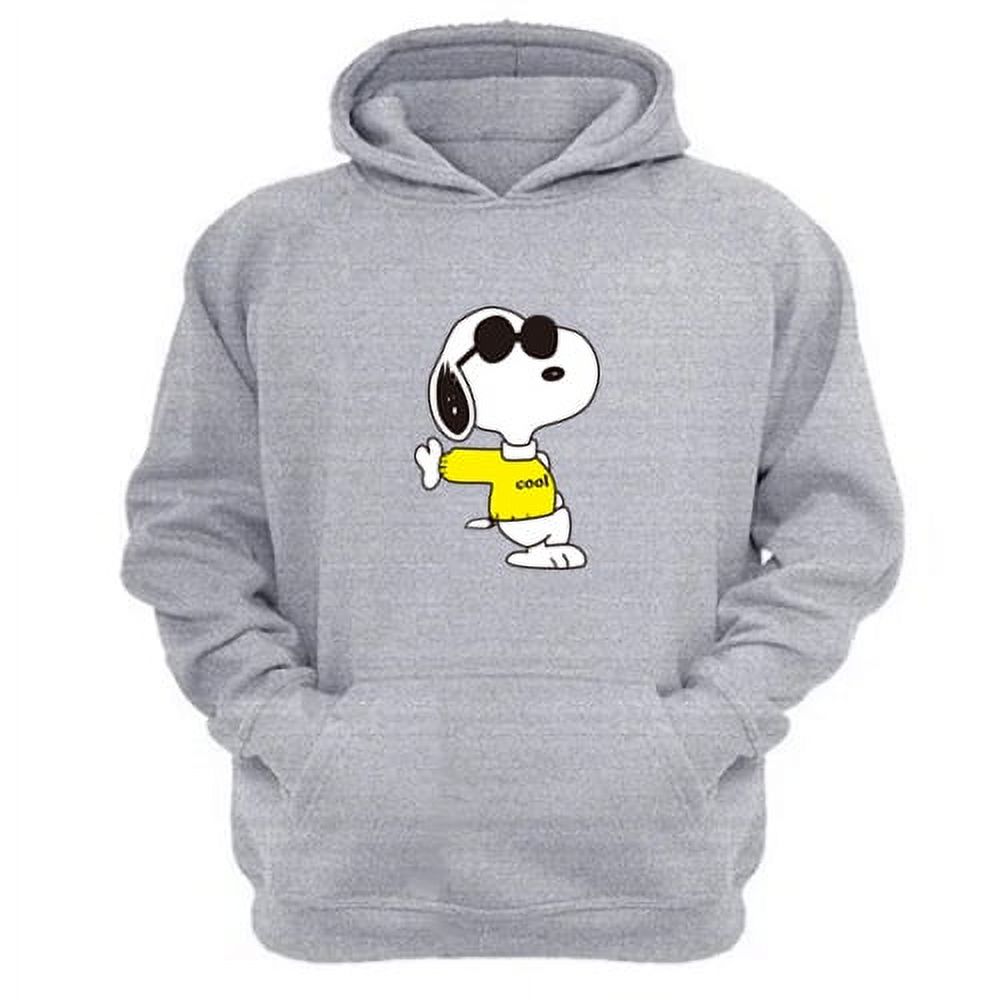 Genérico - Polerón Canguro Snoopy Freddy Gris Claro Talla S Unisex