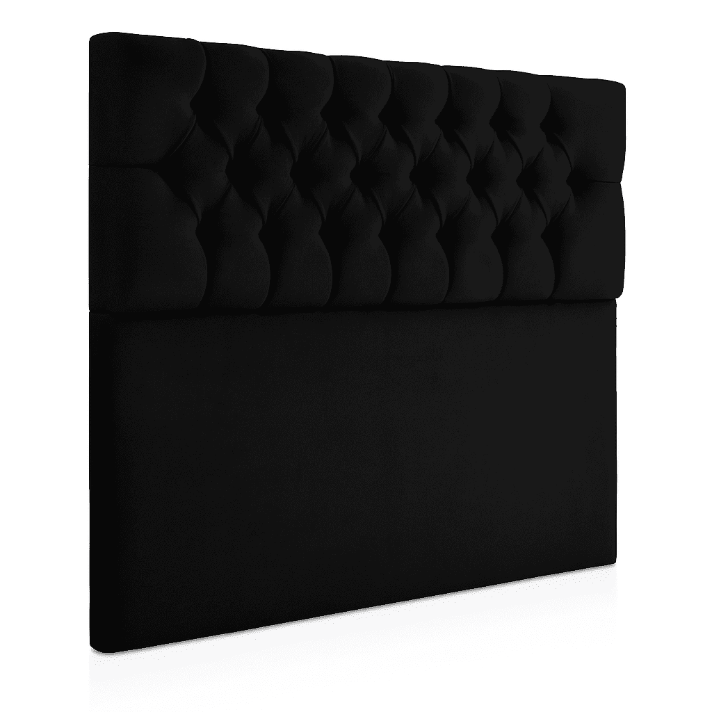 Ethan Desing - Respaldo De Cama 2 Plazas Negro Capitone