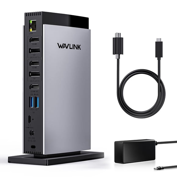 Estación de acoplamiento WAVLINK USB C DisplayLink 3 HDMI 4K60 Hz