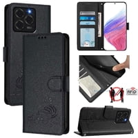 Funda Tipo Cartera Foxdock Para Ulefone Note 20 Pro Con Soporte, Ranuras, Rfid, Diseño De Gato