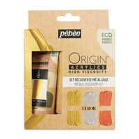 Set 3 Acrílico Pebeo Origin Colores Metálicos 60Ml