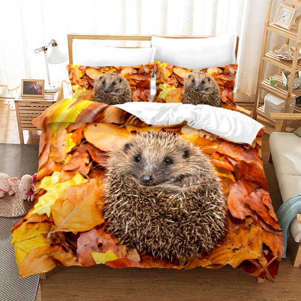 Lovely Animal Hedgehog Bedding Set 3D Print Comfortable Queen King Single Duvet Cover Set Home Textile Decoration Scenery Bed Sheets