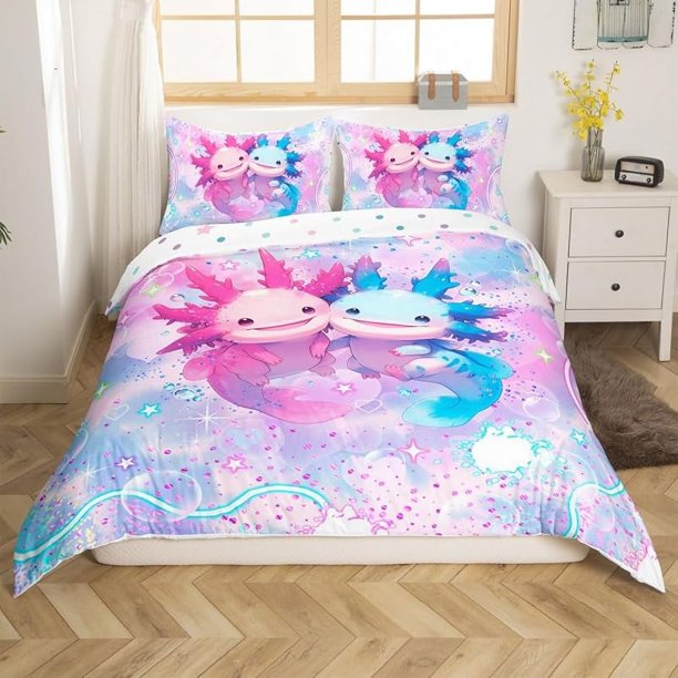 Christm-as Trees D-u-t Co-ve-r Queen Size Sa-nta Claus- and Snowman Comfort-er Cover with 2 Pillow-case for Te-ens Adults Kids S-tarry Sky Be-dding Set Snow Sc-ene Brea-thable 3 Pieces D-ecorative