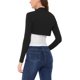 thumbnail image 3 of INSPIRE CHIC Boleros de Mujer con Mangas Largas Frente Abierto de Algodón Tejido Recortado S Negro, 3 of 7