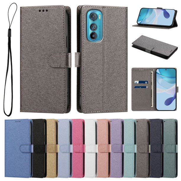 Cartera para Motorola Edge 30 con Bolsillo de Tarjetas, Gris