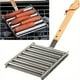 thumbnail image 3 of 1pc Stainless Steel Rolling Sausage Rack, Sausage Roller, Sausage Roller Rack, Detachable Roasted Sausage Rack, Rolling Outdoor Barbecue Grill With Long Wooden Handle, Barbecue Tools, BBQ Accessories,, 3 of 4