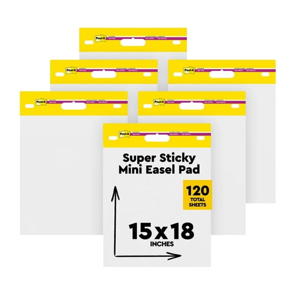 Easel Pad Post-it Super Sticky Mini de 38,1 x 45,7 cm, 20 hojas