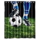 thumbnail image 1 of Cortina de ducha con diseño de fútbol y ganchos (60 x 72 pulgadas), 1 of 3