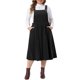 thumbnail image 2 of Agnes Orinda Conjuntos de Halloween para Mujeres Tallas Grandes Vestido Peto de Pana con Tirantes Ajustables Vintage Cómodo Otoño Invierno Vestidos de Peto Plisados con Bolsillos 1X Negro, 2 of 6