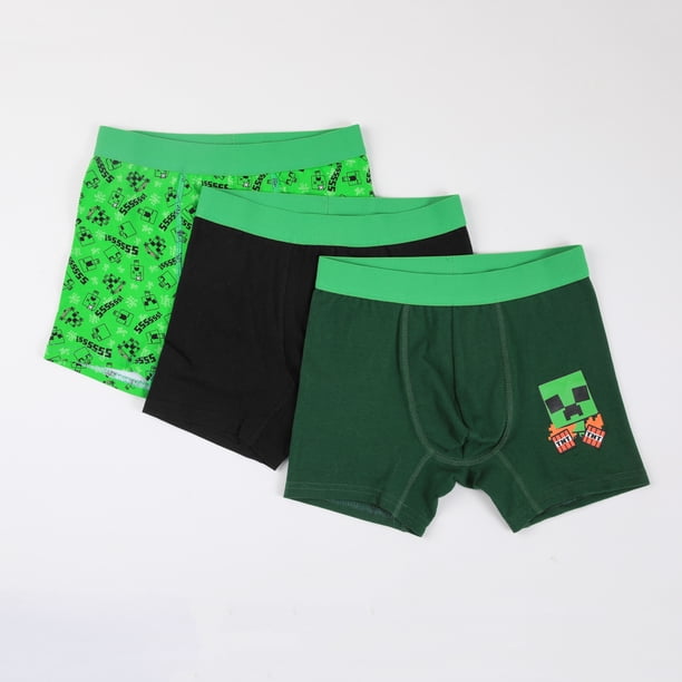 Tripack Bóxer Niño Print Creepers Verde Minecraft