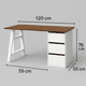 thumbnail image 3 of Escritorio Minimalista Blanco 120cm Melamina Resistente Blanco, 3 of 7