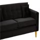thumbnail image 2 of Sofa New Retro 3 Cuerpos Más 2 Pouf Felpa 01 Negro, 2 of 5