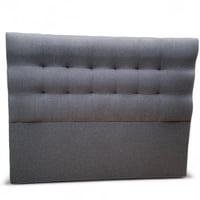 Muebles Barcelona - Respaldo De Cama 2 Plazas Valencia Tela Gris Oscuro
