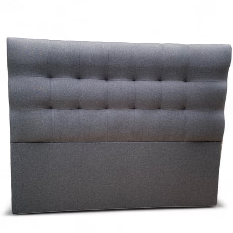 Muebles Barcelona - Respaldo De Cama 2 Plazas Valencia Tela Gris Oscuro
