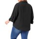 thumbnail image 3 of Blusa Texturizada con Cuello Alto y Manga Larga con Pestaña Enrollable para Mujer de Talla Grande de Agnes Orinda, con Bolsillo, 3X Negro, 3 of 6