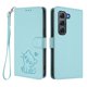 thumbnail image 1 of Infinix HOT 60 PRO 4G Funda Billetera con Estampado de Gato, Verde Claro, 1 of 6